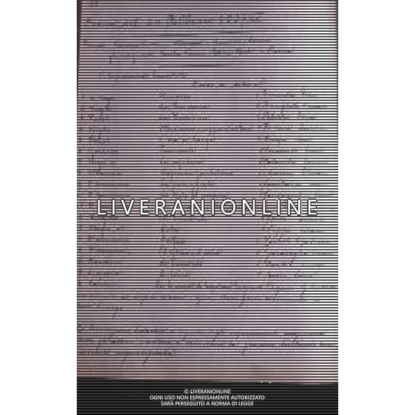 ALBERTO SORDI, attore, regista italiano - REPERTORIO Nella foto (La lista del corso di dizione del 24.02.1937 a Milano all\'Accademia dei Filodrammatici.) ©ARCHIVIO/AGENZIA ALDO LIVERANI SAS