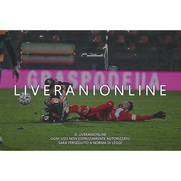 LiveMedia/Ettore Griffoni Venezia FC vs AC Monza - Italian Football Championship League BKT 2020/2021, 11 December 2020 Pier Luigi Penzo stadium, Venice, Italy Photo showing: foul of Marco Fossati (Monza) to Antonio Junior Vacca (Venezia) @LM/Ettore Griffoni AG ALDO LIVERANI SAS