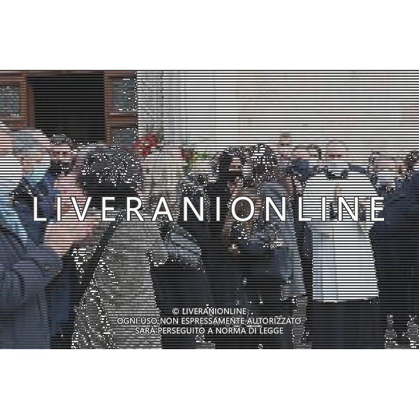 Funerali del Calciatore Paolo Rossi nel Duomo di Vicenza 12.12.2020 nella foto la moglie Federica Cappelletti con le figlie Sofia Elena e Maria Vittoria ©PG/AGENZIA ALDO LIVERANI SAS