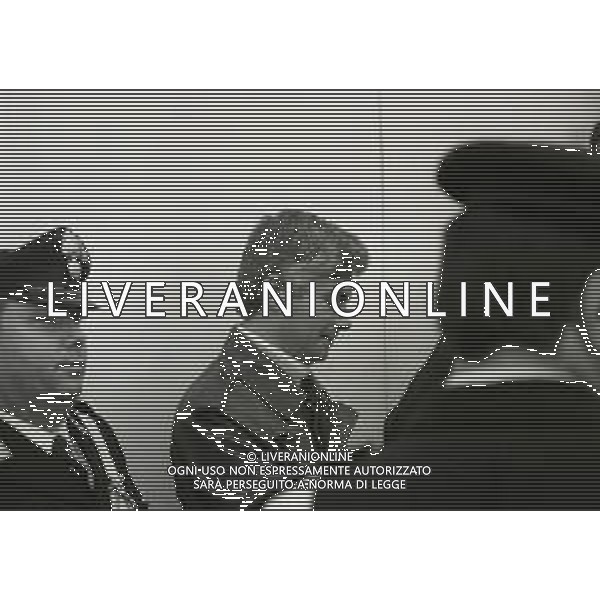 1975 CATANZARO PROCESSO AI PRESUNTI TERRORISTI GIOVANNI VENTURA E FRANCO FREDA NELLA FOTO GIOVANNI VENTURA E FRANCO FREDA DURANTE IL PROCESSO A CATANZARO NELL\'ANNO 1975 AG ALDO LIVERANI SAS