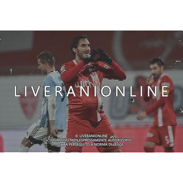 © TVRG Mario Sampirisi (Monza) esulta dopo il gol del 5 a 0 Monza vs Virtus Entella Campionato Serie BKT - 12a giornata Monza 15-12-2020 U-Power Stadium foto Roberto Garavaglia/ag. Aldo Liverani sas