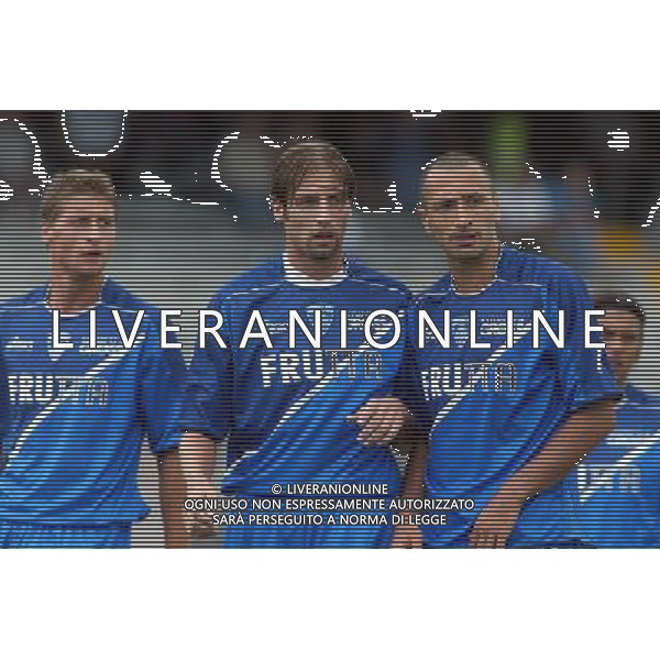 Empoli 21/08/2005 Empoli-Parma Tim Cup Nella foto: Coda Andrea con Lucchini Stefano e Gasparetto Mirco.* Ph Gianni Nucci/Agenzia Aldo Liverani