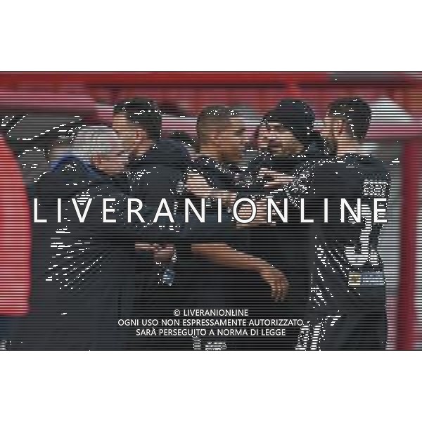 LiveMedia/Ettore Griffoni LR Vicenza vs Ascoli Calcio FC - Italian Football Championship League BKT 2020/2021, 19 December 2020 Romeo Menti stadium, vicenza, Italy Photo showing: Abdelhamid Sabiri (Ascoli) celebrates after scoring a goal of 1 - 1 with the bench @LM/Ettore Griffoni AG ALDO LIVERANI SAS