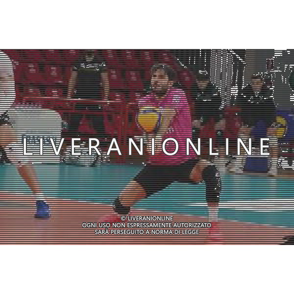 LiveMedia/Loris Cerquiglini Sir Safety Conad Perugia vs NBV Verona - Volleyball Italian Serie A Men Superleague Championship 2020/2021, 19 December 2020 PalaBarton, perugia, Italy Photo showing: bonami federico (nbv verona) in reception @LM/Loris Cerquiglini AG ALDO LIVERANI SAS