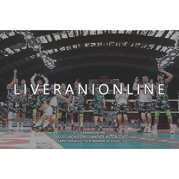 LiveMedia/Loris Cerquiglini Sir Safety Conad Perugia vs NBV Verona - Volleyball Italian Serie A Men Superleague Championship 2020/2021, 19 December 2020 PalaBarton, perugia, Italy Photo showing: sir safety conad perugia rejoices for the victory of the race @LM/Loris Cerquiglini AG ALDO LIVERANI SAS