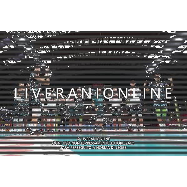 LiveMedia/Loris Cerquiglini Sir Safety Conad Perugia vs NBV Verona - Volleyball Italian Serie A Men Superleague Championship 2020/2021, 19 December 2020 PalaBarton, perugia, Italy Photo showing: sir safety conad perugia rejoices for the victory of the race @LM/Loris Cerquiglini AG ALDO LIVERANI SAS