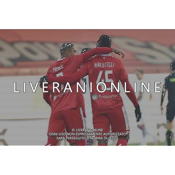 ¬© TVRG esultanza Monza dopo il gol dell\'1 a 0 di Mario Balotelli con Prince Boateng Monza vs Salernitana Campionato Serie BKT - 16a giornata Monza 30-12-2020 U-Power Stadium foto Roberto Garavaglia/ag. Aldo Liverani sas