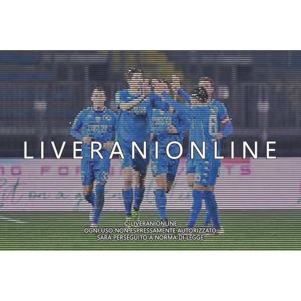 Lisa Guglielmi/LM - Empoli FC vs Ascoli FC - Italian Football Championship League BKT 2020/2021 30 December 2020 - Carlo Castellani stadium, empoli, Italy Photo showing: Empoli players celebrate after the goal @LM/Lisa Guglielmi AG ALDO LIVERANI SAS