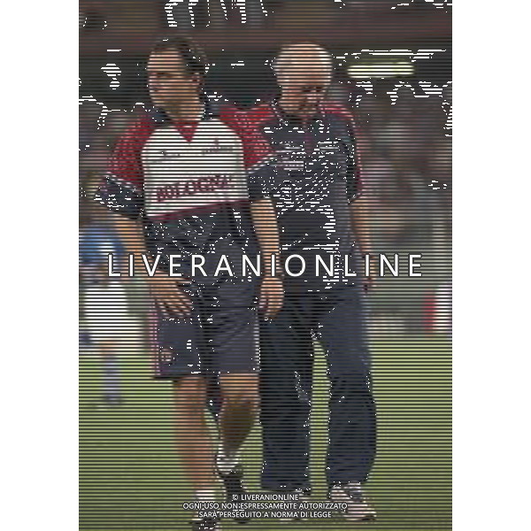05-08-1998 GENOVA SEMIFINALE DI RITORNO COPPA INTERTOTO SAMPDORIA BOLOGNA 1-0 NELLA FOTO CARLO MAZZONE CON LEONARDO MENICHINI ALLENATORE BOLOGNA CALCIO AG ALDO LIVERANI SAS