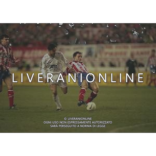 18-01-1997 MADRID CAMPIONATO DI CALCIO ATLETICO MADRID-REAL MADRID 1-4 NELLA FOTO SANTIAGO DENIA.PREDRAG MIJATOVIC AG ALDO LIVERANI SAS