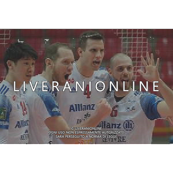 Roberto Tommasini/LM - NBV Verona vs Allianz Milano - Campionato di Volley Superlega Serie A 2020/2021 03 gennaio 2021 - Verona, Italia Nella foto: Esultanza Allianz Power Volley Milano @LM/Roberto Tommasini AG ALDO LIVERANI SAS