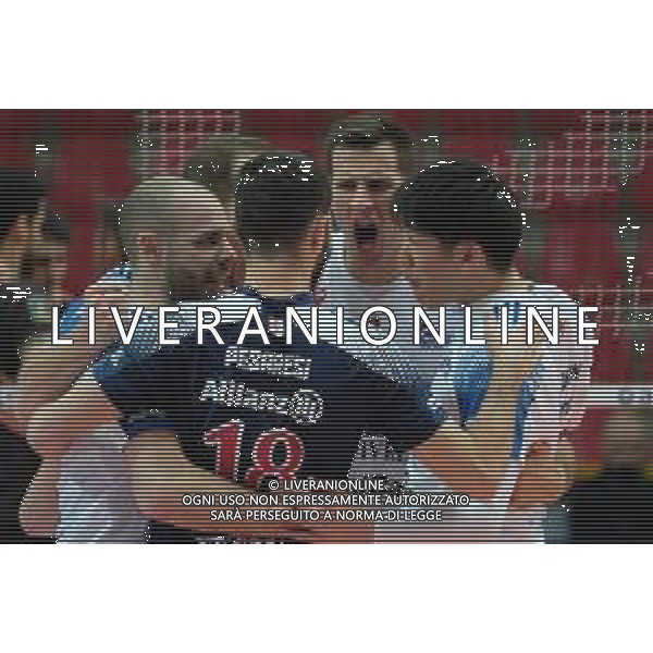 Roberto Tommasini/LM - NBV Verona vs Allianz Milano - Campionato di Volley Superlega Serie A 2020/2021 03 gennaio 2021 - Verona, Italia Nella foto: Esultanza Allianz Power Volley Milano @LM/Roberto Tommasini AG ALDO LIVERANI SAS