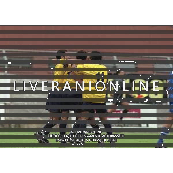 19-09-1999 COMO CAMPIONATO DI CALCIO SERIE C1 COMO MODENA 0-3 NELLA FOTO ABBRACCI GIOCATORI MODENA AG ALDO LIVERANI SAS