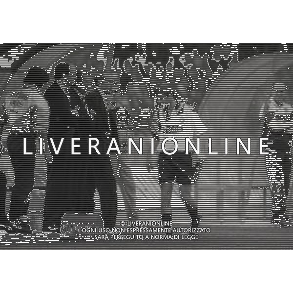15-03-1992 NAPOLI CAMPIONATO DI CALCIO SERIE A NAPOLI INTER 1-1 NELLA FOTO LUIS SUAREZ ALLENATORE INTER E ANTONIO PAGANIN AG ALDO LIVERANI SAS