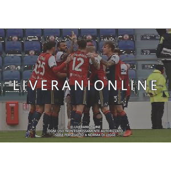 06-01-2021-CAGLIARI CALCIO-BENEVENTO CALCIO. CAMPIONATO CALCIO ITALIANO SERIE A 2020/2021. ITALIA, SARDEGNA, CAGLIARI, STADIO SARDEGNA ARENA. SALVATORE MOI/ALDO LIVERANI SAS NELLA FOTO: ESULTANZA GOL PAVOLETTI CAGLIARI, IN CASA CONTRO BENEVENTO, 1-0.