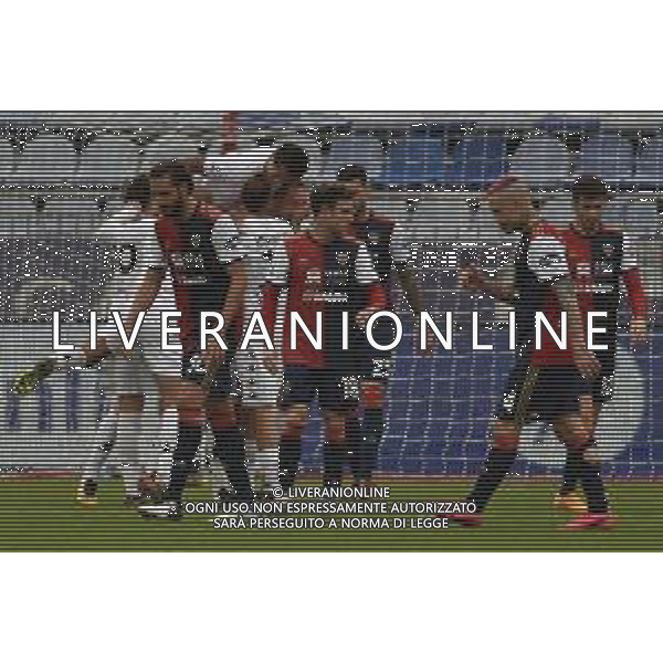 06-01-2021-CAGLIARI CALCIO-BENEVENTO CALCIO. CAMPIONATO CALCIO ITALIANO SERIE A 2020/2021. ITALIA, SARDEGNA, CAGLIARI, STADIO SARDEGNA ARENA. SALVATORE MOI/ALDO LIVERANI SAS NELLA FOTO: ESULTANZA GOL DI TUIA, BENEVENTO IN TRASFERTA CONTRO CAGLIARI. 1-2.