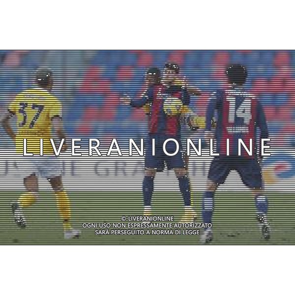 Bologna - Udinese Campionato di Calcio Serie A TIM 06/01/2021 nella foto: Orsolini Riccardo (Bologna f.c.) Zeegelaar Marvin (Udinese) ©Claudio Zamagni/Agenzia Aldo Liverani during Italian Serie A soccer match between BOLOGNA F.C. and UDINESE at Renato Dall\'Ara Stadium on January 06 2021 photo credit by Claudio Zamagni/Aldo Liverani Photo Agency / AG. ALDO LIVERANI SAS