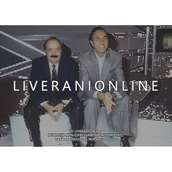 RETROSPETTIVA MAURIZIO COSTANZO GIORNALISTA NELLA FOTO CON PIPPO BAUDO NEL 1986 ©Archivio Giovanni Liverani/AG. ALDO LIVERANI SAS