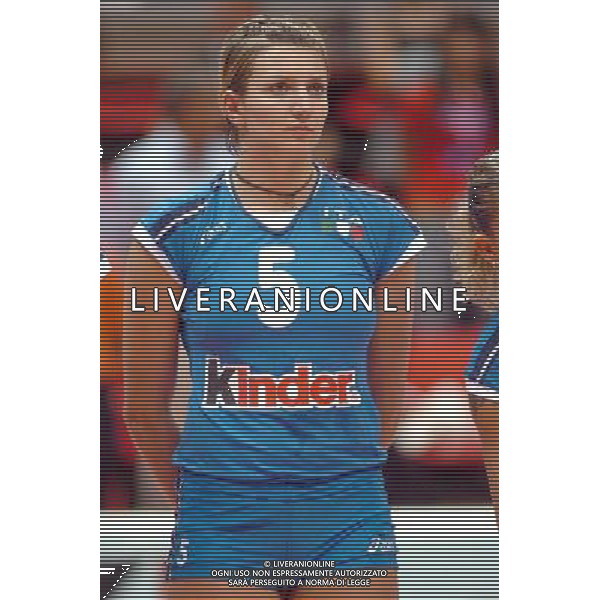 LIVORNO,25 AGOSTO 2005 VOLLEY FEMMINILE QUADRANGOLARE INTERNAZIONALE \'CITTA\' DI LIVORNO\' PARTITA ITALIA-TURCHIA NELLA FOTO:ANZANELLO SARA FOTO BIZZI-A.LIVERANI