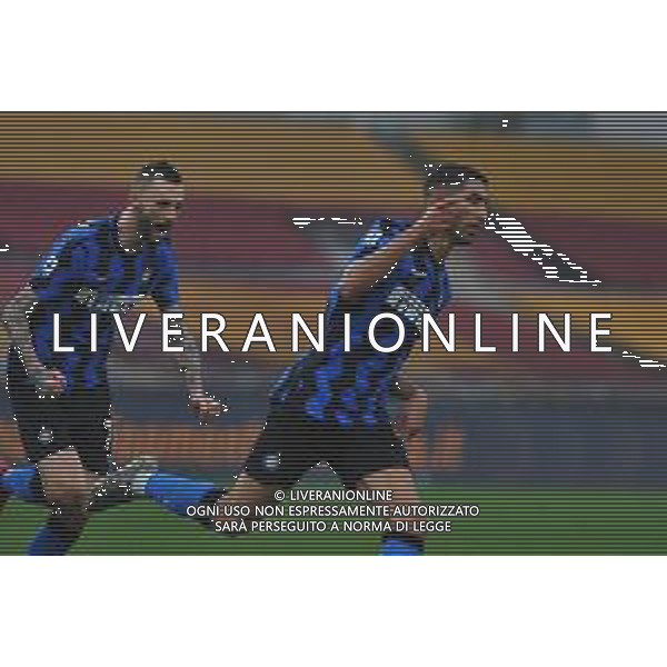 Roma vs Inter Campionato Serie A TIM - 17 giornata Stadio Olimpico - Roma 10-01-2021 nella foto Esultanza dopo il gol di Achraf Hakimi con marcelo brozovic ©Federico Gaetano / AG. ALDO LIVERANI SAS