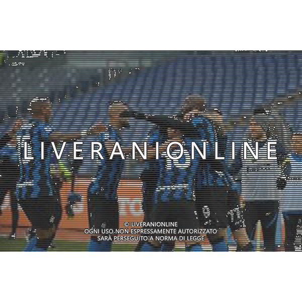 Roma vs Inter Campionato Serie A TIM - 17 giornata Stadio Olimpico - Roma 10-01-2021 nella foto Esultanza Inter dopo il gol di Achraf Hakimi ©Federico Gaetano / AG. ALDO LIVERANI SAS
