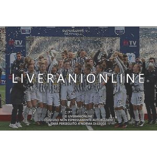 Fabio Fagiolini/LM - Final - Juventus vs Fiorentina Femminile - Italian football Women Supercoppa match 10 January 2021 - Stadio Comunale &#34;Aldo Gastaldi&#34;, chiavari (ge), Italy Photo showing: exultation of the players of Juventus for the victory of the cup @LM/Fabio Fagiolini AG ALDO LIVERANI SAS