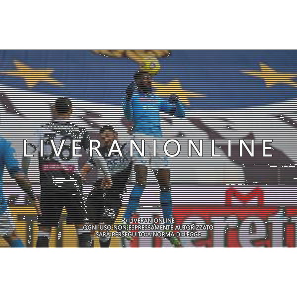 Ettore Griffoni/LM - Udinese Calcio vs SSC Napoli - Italian football Serie A match 2020/2021 10 January 2021 - Friuli Dacia Arena stadium, udine, Italy Photo showing: Header of Tiemoue Bakayoko (Napoli) @LM/Ettore Griffoni AG ALDO LIVERANI SAS