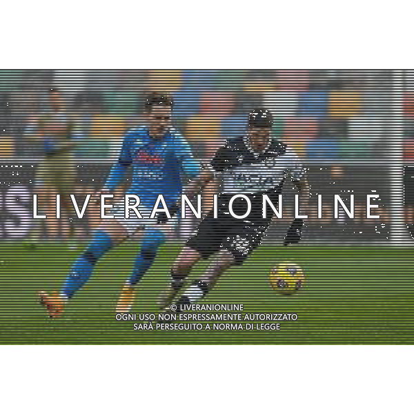 Ettore Griffoni/LM - Udinese Calcio vs SSC Napoli - Italian football Serie A match 2020/2021 10 January 2021 - Friuli Dacia Arena stadium, udine, Italy Photo showing: Rodrigo De Paul (Udinese) carries the ball hindered by Piotr Zielinski (Napoli) @LM/Ettore Griffoni AG ALDO LIVERANI SAS