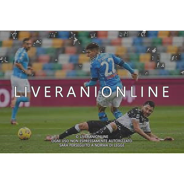Ettore Griffoni/LM - Udinese Calcio vs SSC Napoli - Italian football Serie A match 2020/2021 10 January 2021 - Friuli Dacia Arena stadium, udine, Italy Photo showing: Foul of Giovanni Di Lorenzo (Napoli) on Tolgay Arslan (Udinese) @LM/Ettore Griffoni AG ALDO LIVERANI SAS