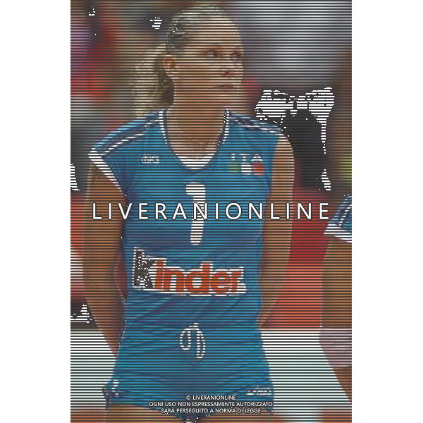 LIVORNO,25 AGOSTO 2005 VOLLEY FEMMINILE QUADRANGOLARE INTERNAZIONALE \'CITTA\' DI LIVORNO\' PARTITA ITALIA-TURCHIA NELLA FOTO:GIOLI SIMONA FOTO BIZZI-A.LIVERANI