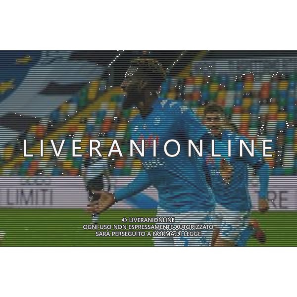 Franco Debernardi/LM - Udinese Calcio vs SSC Napoli - Italian football Serie A match 2020/2021 10 January 2021 - Friuli Dacia Arena stadium, udine, Italy Photo showing: Tiemoue Bakayoko of Napolii reacts after scores a goal @LM/Franco Debernardi AG ALDO LIVERANI SAS