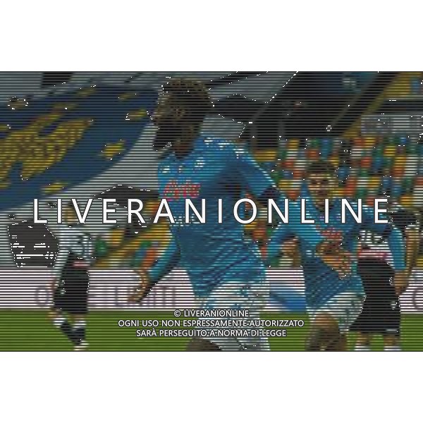 Franco Debernardi/LM - Udinese Calcio vs SSC Napoli - Italian football Serie A match 2020/2021 10 January 2021 - Friuli Dacia Arena stadium, udine, Italy Photo showing: Tiemoue Bakayoko of Napolii reacts after scores a goal @LM/Franco Debernardi AG ALDO LIVERANI SAS