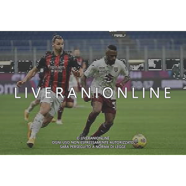 Zlatan Ibrahimovic (Milan) e Nicolas Nkoulo (Torino) Milan vs Torino Coppa Italia - ottavi di finale Milano 12-01-2021 Stadio Giuseppe Meazza - San Siro foto Roberto Garavaglia/ag. Aldo Liverani sas /AGENZIA ALDO LIVERANI SAS