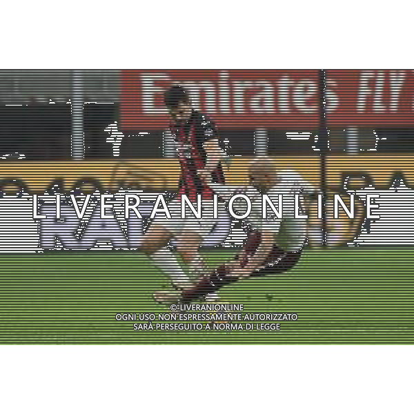 Alessio Romagnnoli (Milan) e Simone Zaza (Torino) Milan vs Torino Coppa Italia - ottavi di finale Milano 12-01-2021 Stadio Giuseppe Meazza - San Siro foto Roberto Garavaglia/ag. Aldo Liverani sas /AGENZIA ALDO LIVERANI SAS