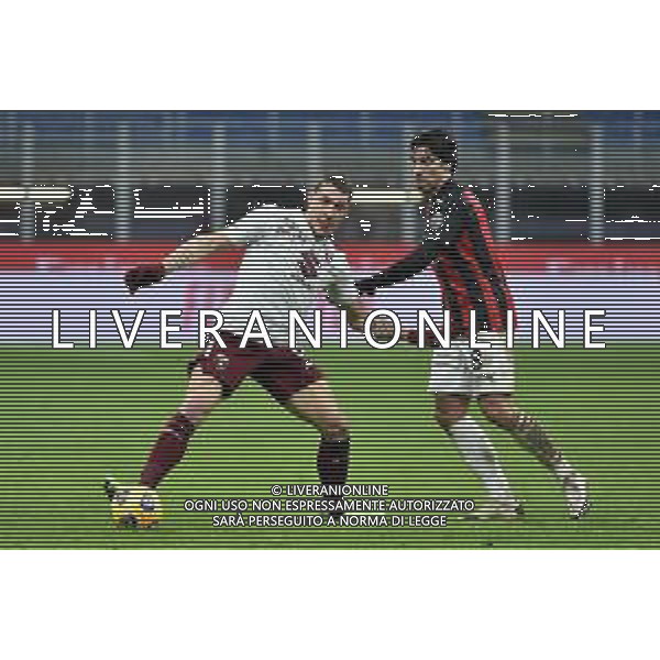 Andrea Belotti (Torino) e Sandro Tonali (Milan) Milan vs Torino Coppa Italia - ottavi di finale Milano 12-01-2021 Stadio Giuseppe Meazza - San Siro foto Roberto Garavaglia/ag. Aldo Liverani sas /AGENZIA ALDO LIVERANI SAS