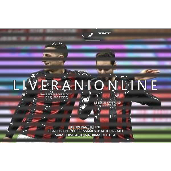 esultanza finale Milan dopo il rigore decisivo di hakan calhanoglu Milan vs Torino Coppa Italia - ottavi di finale Milano 12-01-2021 Stadio Giuseppe Meazza - San Siro foto Roberto Garavaglia/ag. Aldo Liverani sas /AGENZIA ALDO LIVERANI SAS