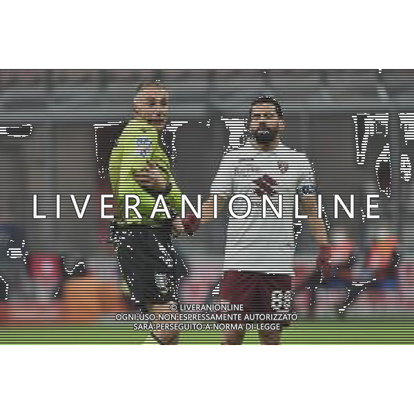 l\'arbitro Paolo Valeri di Roma e sulla DX Thomas Rincon (Torino) Milan vs Torino Coppa Italia - ottavi di finale Milano 12-01-2021 Stadio Giuseppe Meazza - San Siro foto Roberto Garavaglia/ag. Aldo Liverani sas /AGENZIA ALDO LIVERANI SAS