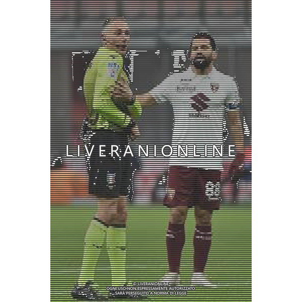 l\'arbitro Paolo Valeri di Roma e sulla DX Thomas Rincon (Torino) Milan vs Torino Coppa Italia - ottavi di finale Milano 12-01-2021 Stadio Giuseppe Meazza - San Siro foto Roberto Garavaglia/ag. Aldo Liverani sas /AGENZIA ALDO LIVERANI SAS