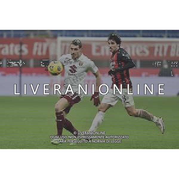 Andrea Belotti (Torino) SX e Sandro Tonali (Milan) DX Milan vs Torino Coppa Italia - ottavi di finale Milano 12-01-2021 Stadio Giuseppe Meazza - San Siro foto Roberto Garavaglia/ag. Aldo Liverani sas /AGENZIA ALDO LIVERANI SAS