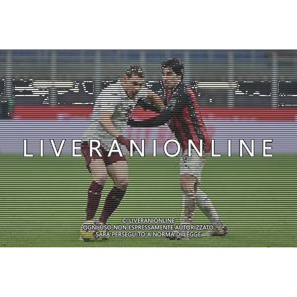 Andrea Belotti (Torino) SX e Sandro Tonali (Milan) DX Milan vs Torino Coppa Italia - ottavi di finale Milano 12-01-2021 Stadio Giuseppe Meazza - San Siro foto Roberto Garavaglia/ag. Aldo Liverani sas /AGENZIA ALDO LIVERANI SAS