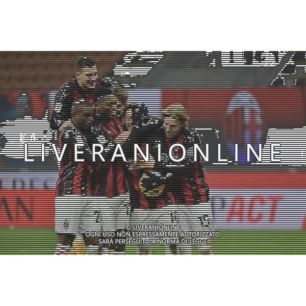 esultanza finale Milan dopo il rigore decisivo di hakan calhanoglu per il passaggio del turno Milan vs Torino Coppa Italia - ottavi di finale Milano 12-01-2021 Stadio Giuseppe Meazza - San Siro foto Roberto Garavaglia/ag. Aldo Liverani sas /AGENZIA ALDO LIVERANI SAS