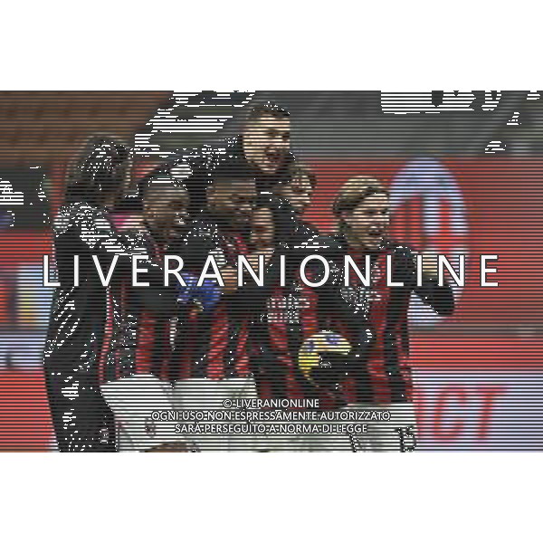 esultanza finale Milan dopo il rigore decisivo di hakan calhanoglu per il passaggio del turno Milan vs Torino Coppa Italia - ottavi di finale Milano 12-01-2021 Stadio Giuseppe Meazza - San Siro foto Roberto Garavaglia/ag. Aldo Liverani sas /AGENZIA ALDO LIVERANI SAS
