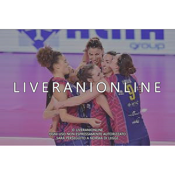 Lisa Guglielmi/LM - Savino Del Bene Scandicci vs Imoco Volley Conegliano - Volleyball Italian Serie A1 Women match 2020/2021 13 January 2021 - Palazzetto dello Sport, scandicci (fi), Italy Photo showing: Happiness of Savino Del Bene Scandicci players @LM/Lisa Guglielmi AG ALDO LIVERANI SAS