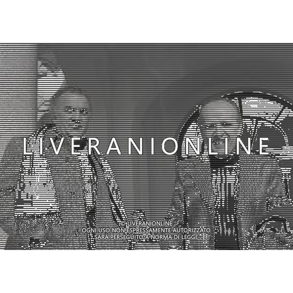RETROSPETTAIVA FEDERICO FELLINI REGISTA NELLA FOTO FEDERICO FELLINI NELL\'ANNO 1975 CON IL COMPOSITORE NINO ROTA AG ALDO LIVERANI SAS 