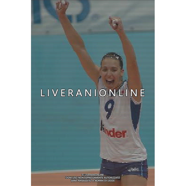 ITALIA- CROAZIA VOLLEY FEMMINILE: TORNEO INTERNAZIONALE \'CITTA\' DI LIVORNO\' 26/08/2005 NELLA FOTO:ESULTANZA DI CENTONI NADIA FOTO DI: A.BIZZI/AGENZIA ALDO LIVERANI