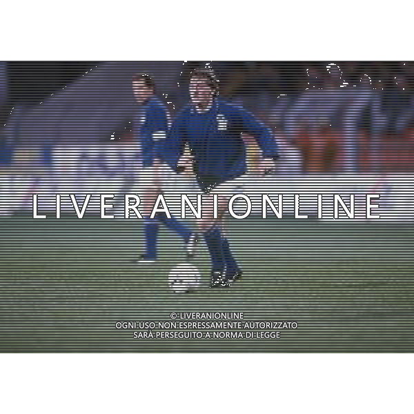 RETROSPETTIVA GIUSEPPE SIGNORI CALCIATORE CON LA MAGLIA DELLA NAZIONALE ITALIANA NEL 1992-1993 ©Archivio DFP/AG ALDO LIVERANI SAS