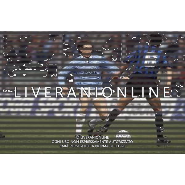 RETROSPETTIVA GIUSEPPE SIGNORI CALCIATORE CON LA MAGLIA DELLA LAZIO NEL 1992-1993 ©Archivio DFP/AG ALDO LIVERANI SAS
