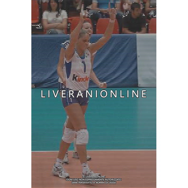 ITALIA- CROAZIA VOLLEY FEMMINILE: TORNEO INTERNAZIONALE \'CITTA\' DI LIVORNO\' 26/08/2005 NELLA FOTO:GIOLI SIMONA ESULTANZA FOTO DI: A.BIZZI/AGENZIA ALDO LIVERANI