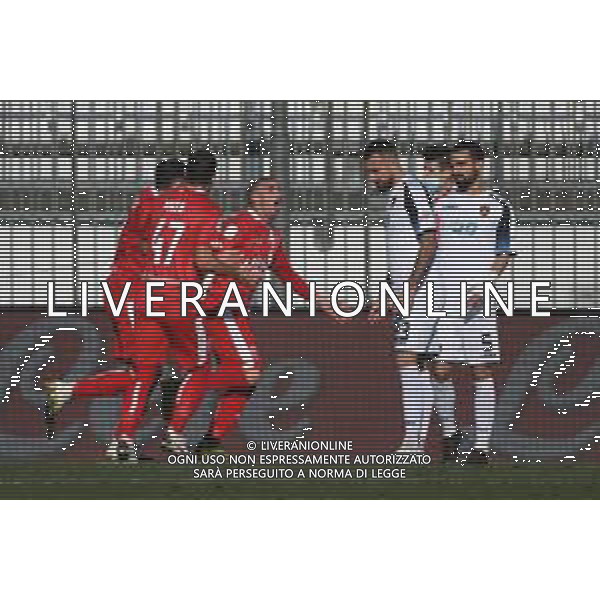 © TVRG esultanza Monza dopo il gol dell’1 a 0 Monza vs Cosenza Campionato Serie BKT - 18a giornata Monza 16-01-2021 U-Power Stadium foto Roberto Garavaglia/ag. Aldo Liverani sas