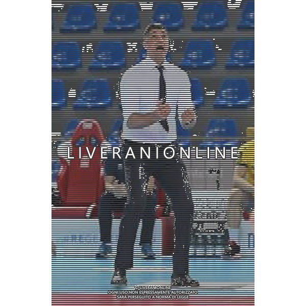 Roberto Bartomeoli/LM - Cucine Lube Civitanova vs Leo Shoes Modena - Volleyball Italian Serie A Men Superleague Championship 2020/2021 16 January 2021 - Palasport Eurosuole Forum, civitanova marche, Italy Photo showing: Exultation of Andrea Giani (Coach Leo Shoes Modena) @LM/Roberto Bartomeoli AG ALDO LIVERANI SAS